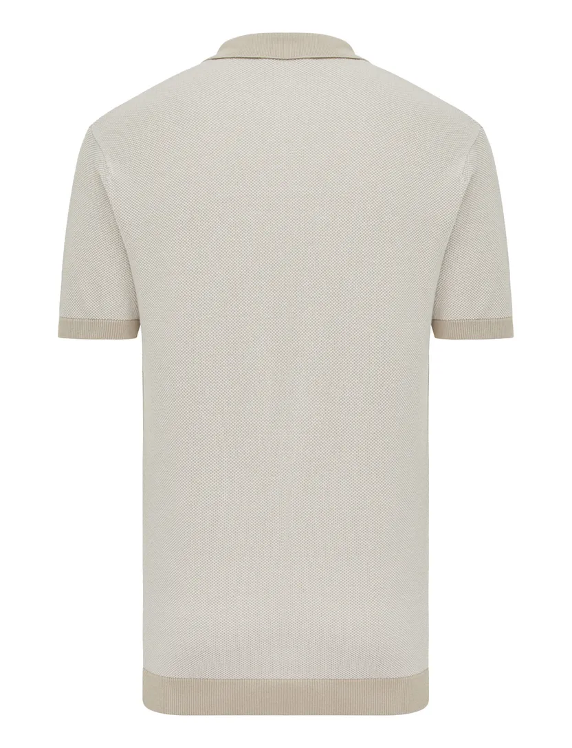Gentiluomo polo beige effen normale fit katoen