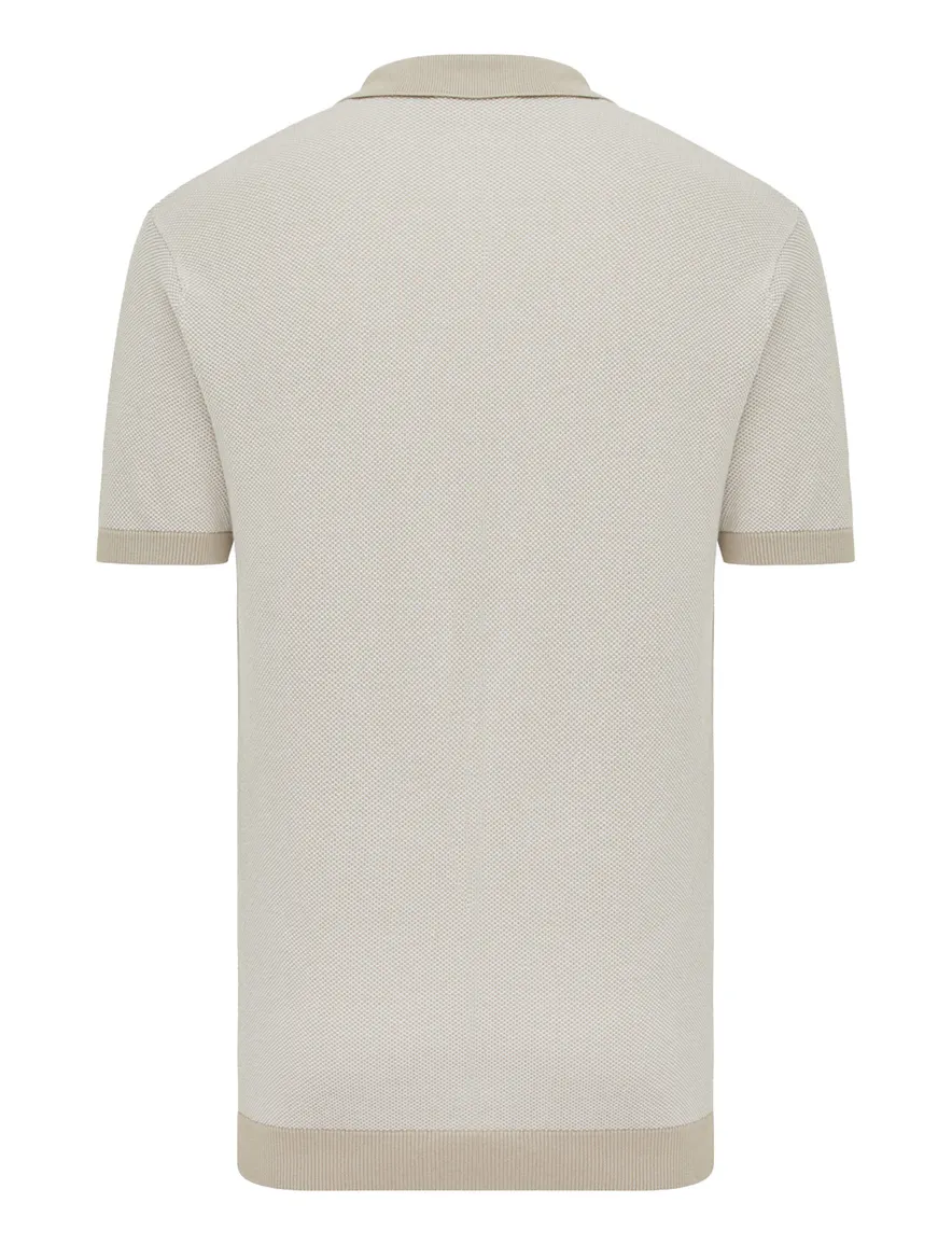 Gentiluomo polo beige effen normale fit