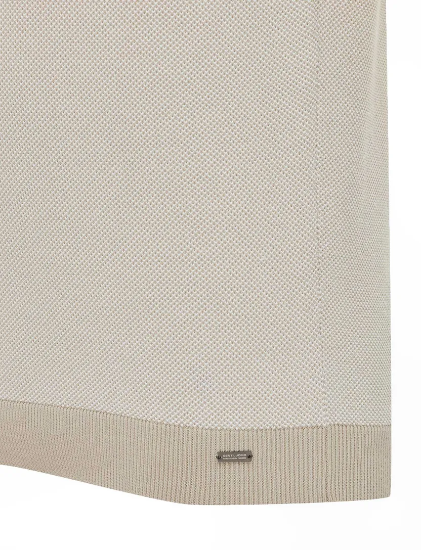 Gentiluomo polo beige effen normale fit katoen