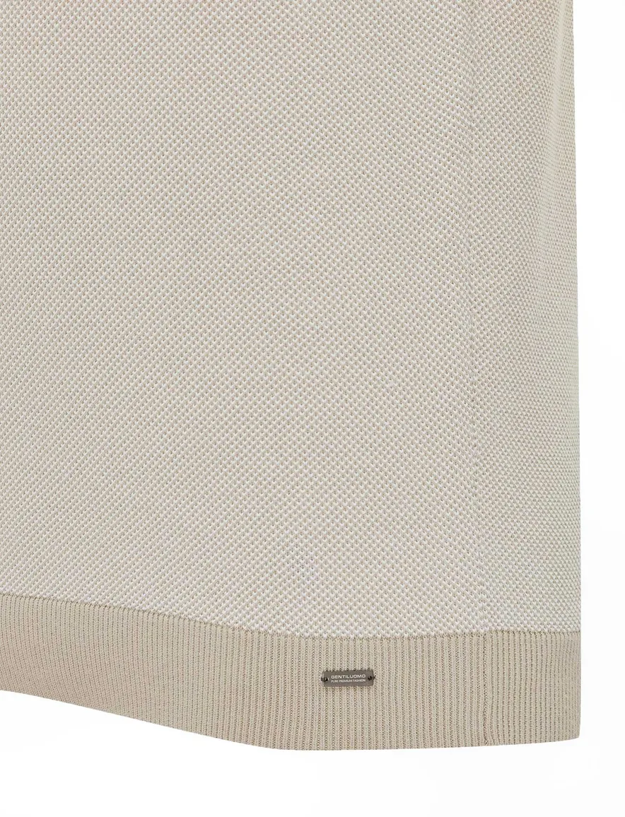 Gentiluomo polo beige effen normale fit