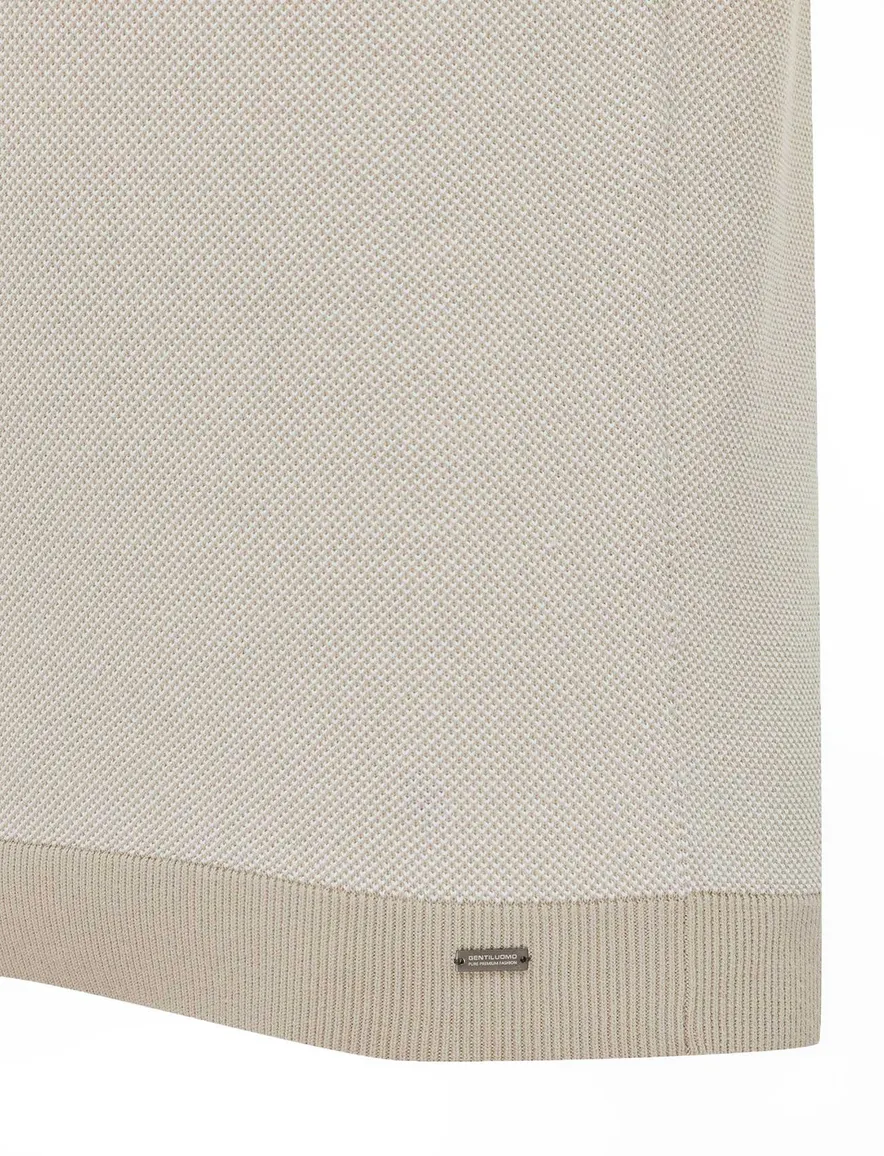 Gentiluomo polo beige effen normale fit