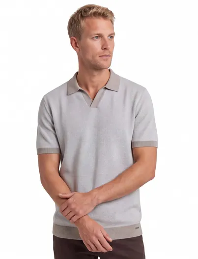 Gentiluomo Gentiluomo polo beige effen normale fit