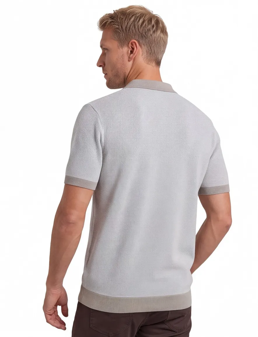 Gentiluomo polo beige effen normale fit