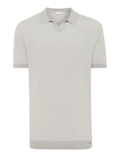 Gentiluomo Gentiluomo polo grijs structuur katoen normale fit