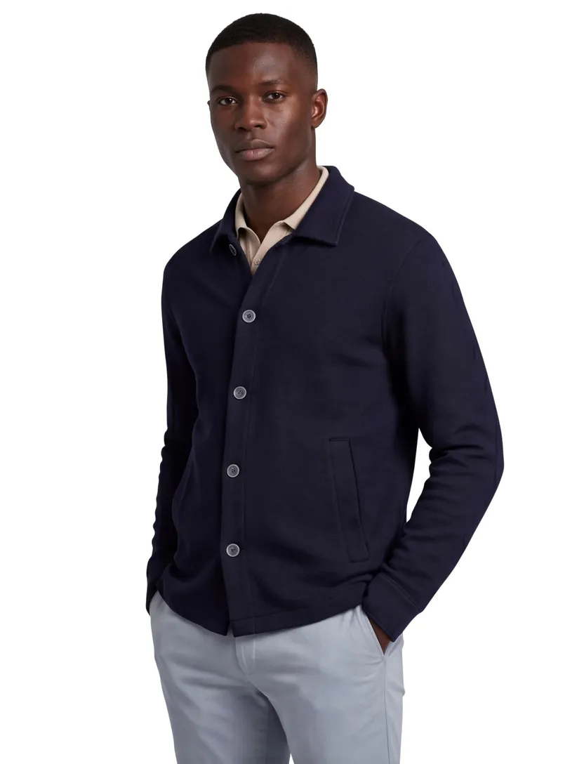 donkerblauw Gentiluomo Navigli stretch overshirt