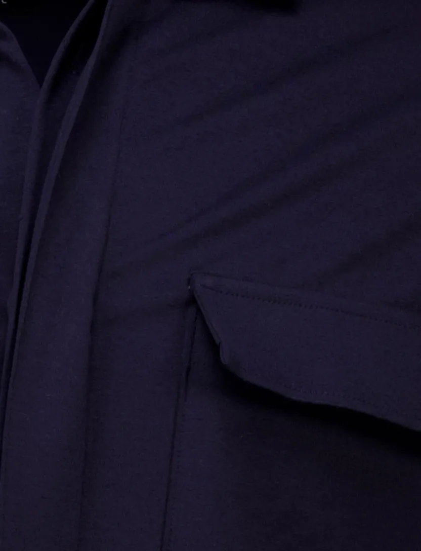 Gentiluomo casual overshirt stretch donkerblauw