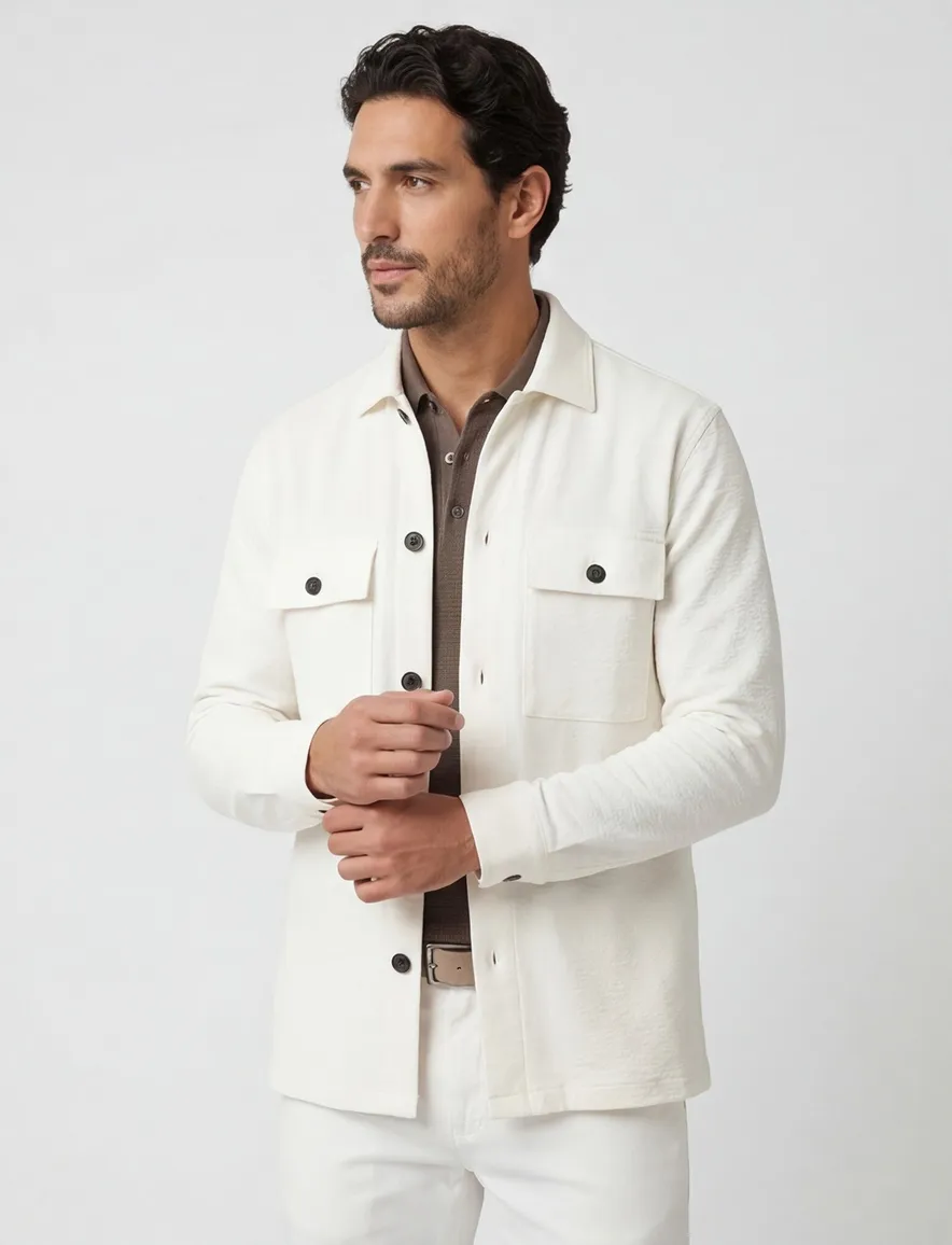 Genti overshirt creme normale fit