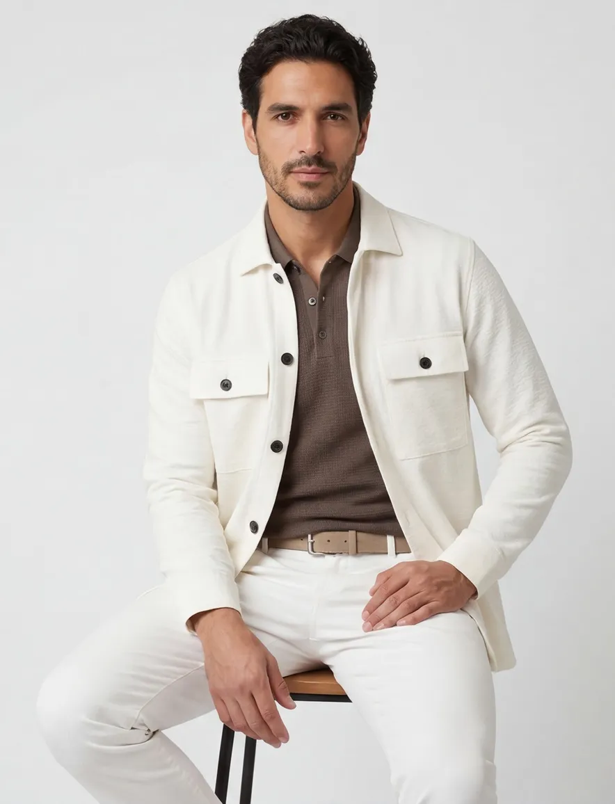 Genti overshirt creme normale fit