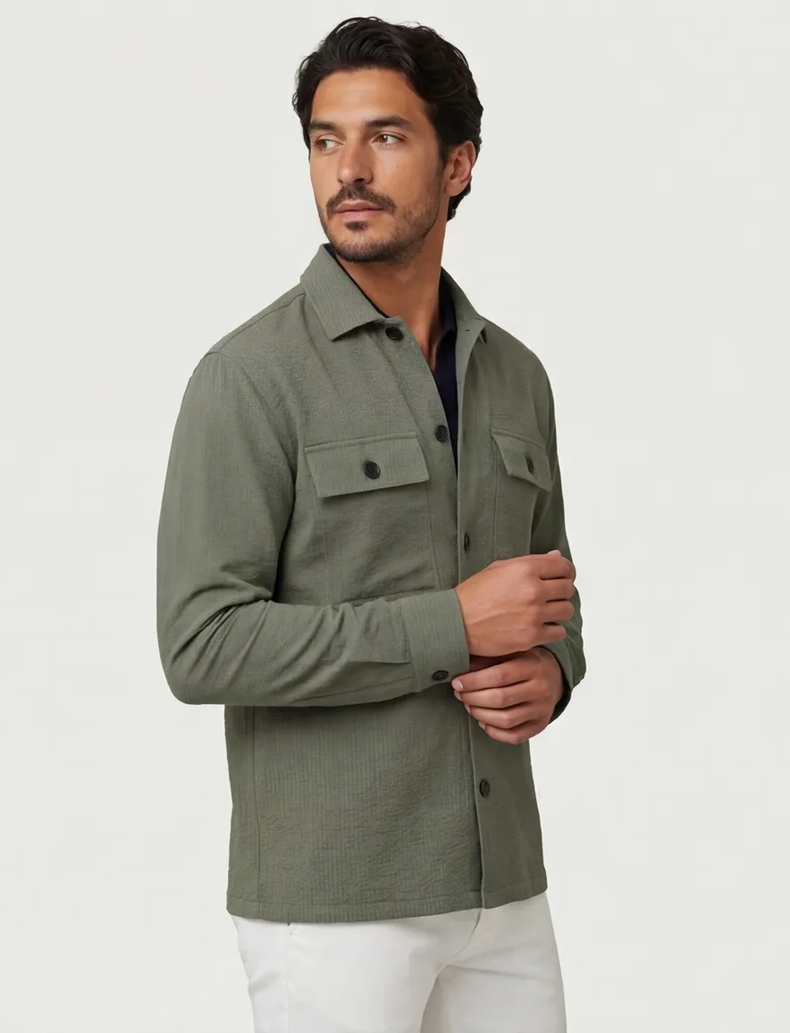 Genti overshirt groen polyester