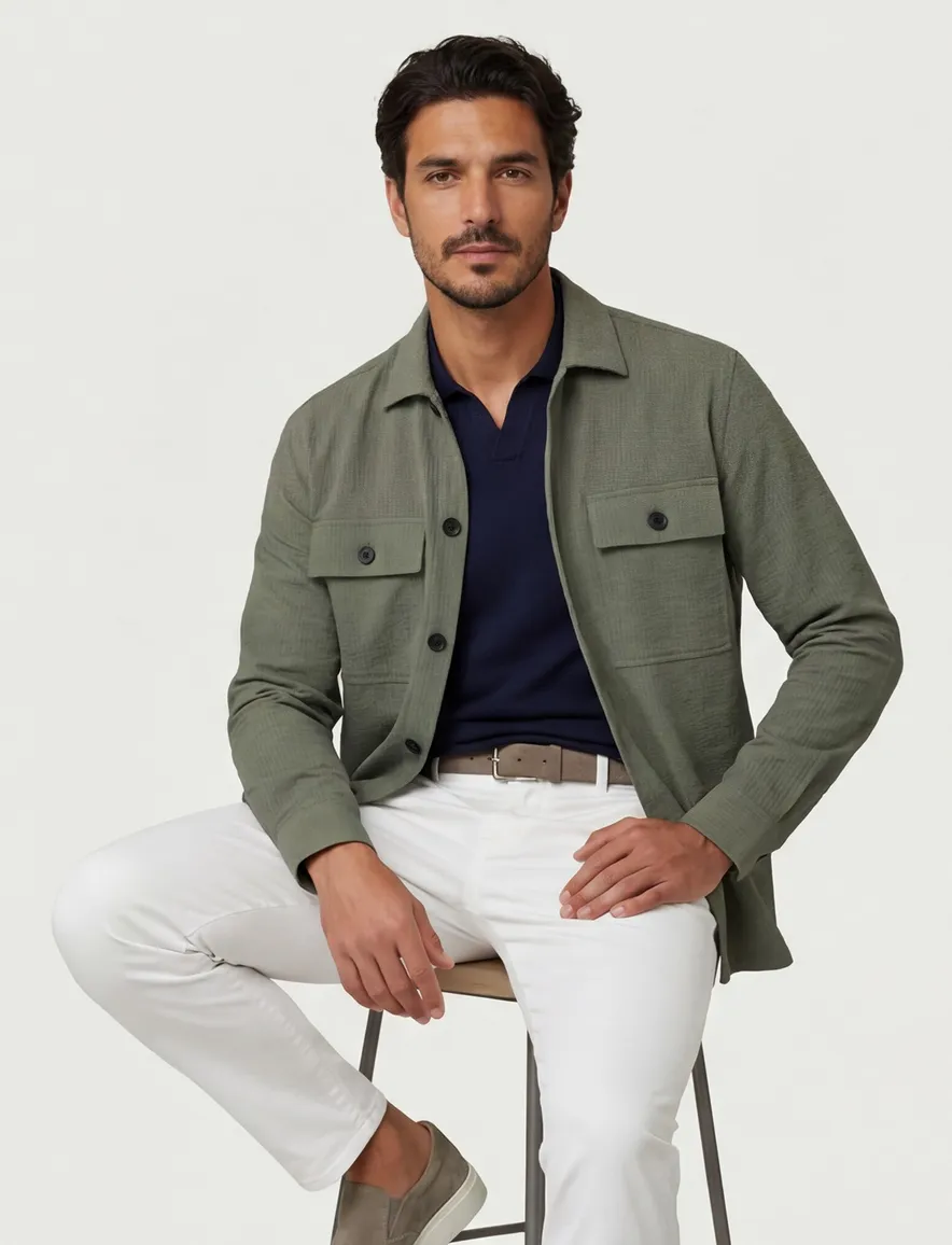 Genti overshirt groen polyester