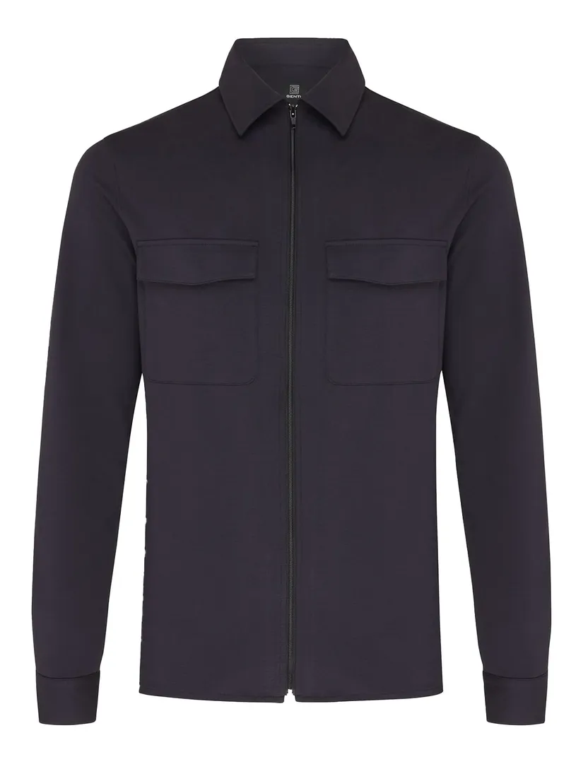 Genti overshirt antraciet effen normale fit katoen