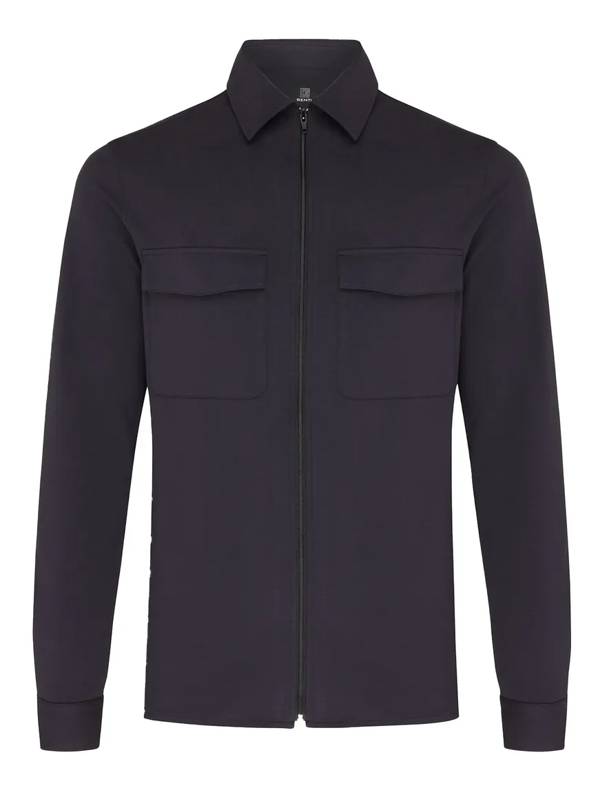 Genti overshirt donkerblauw effen