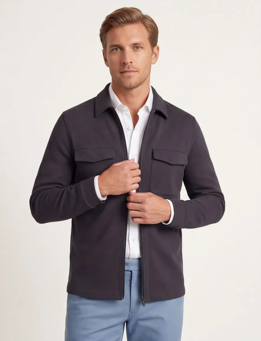 Genti overshirt donkerblauw effen