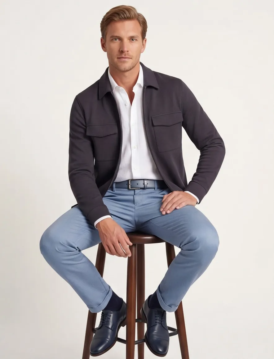 Genti overshirt donkerblauw effen