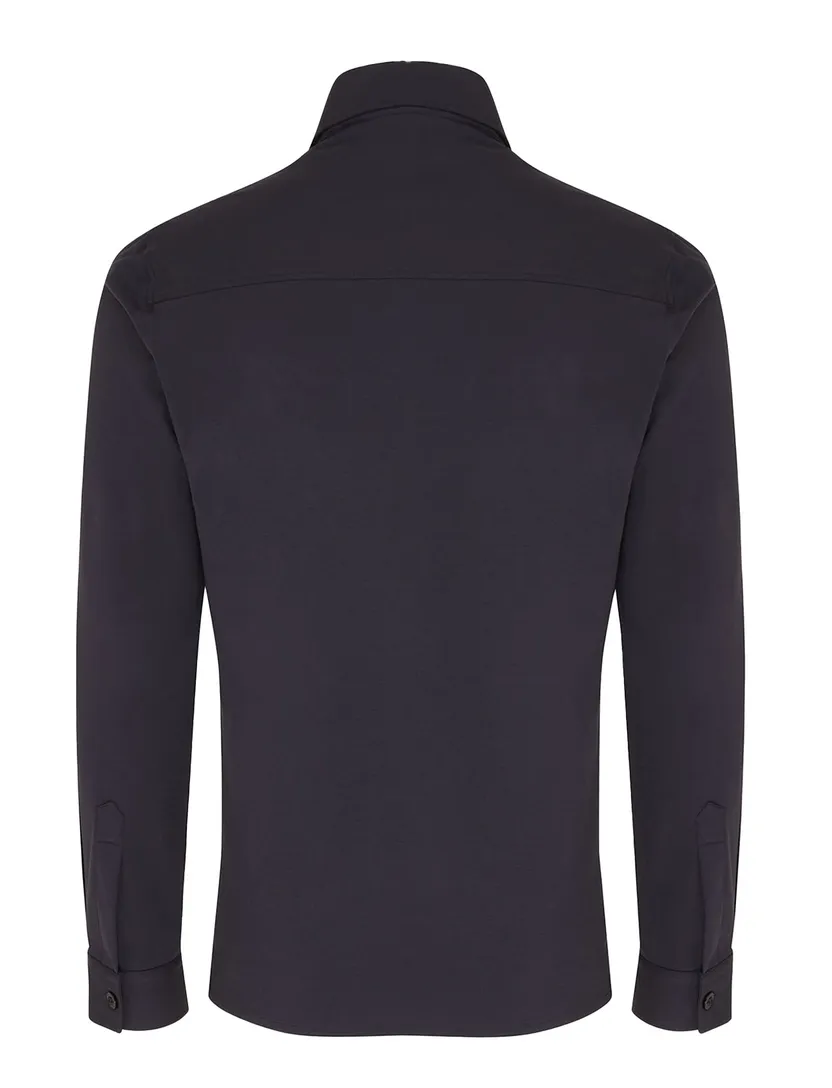 Genti overshirt antraciet effen normale fit katoen