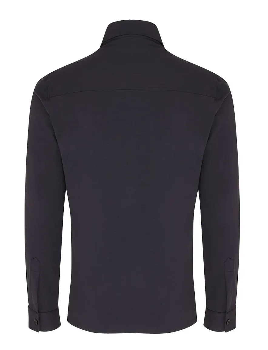 Genti overshirt effen antraciet normale fit katoen