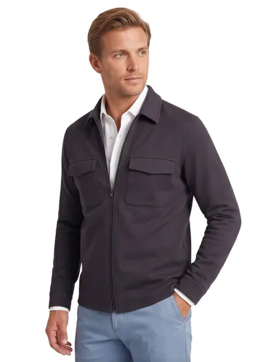 Genti Genti overshirt donkerblauw effen