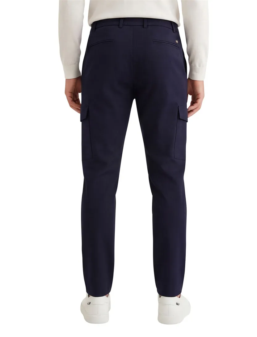 Genti chino donkerblauw effen