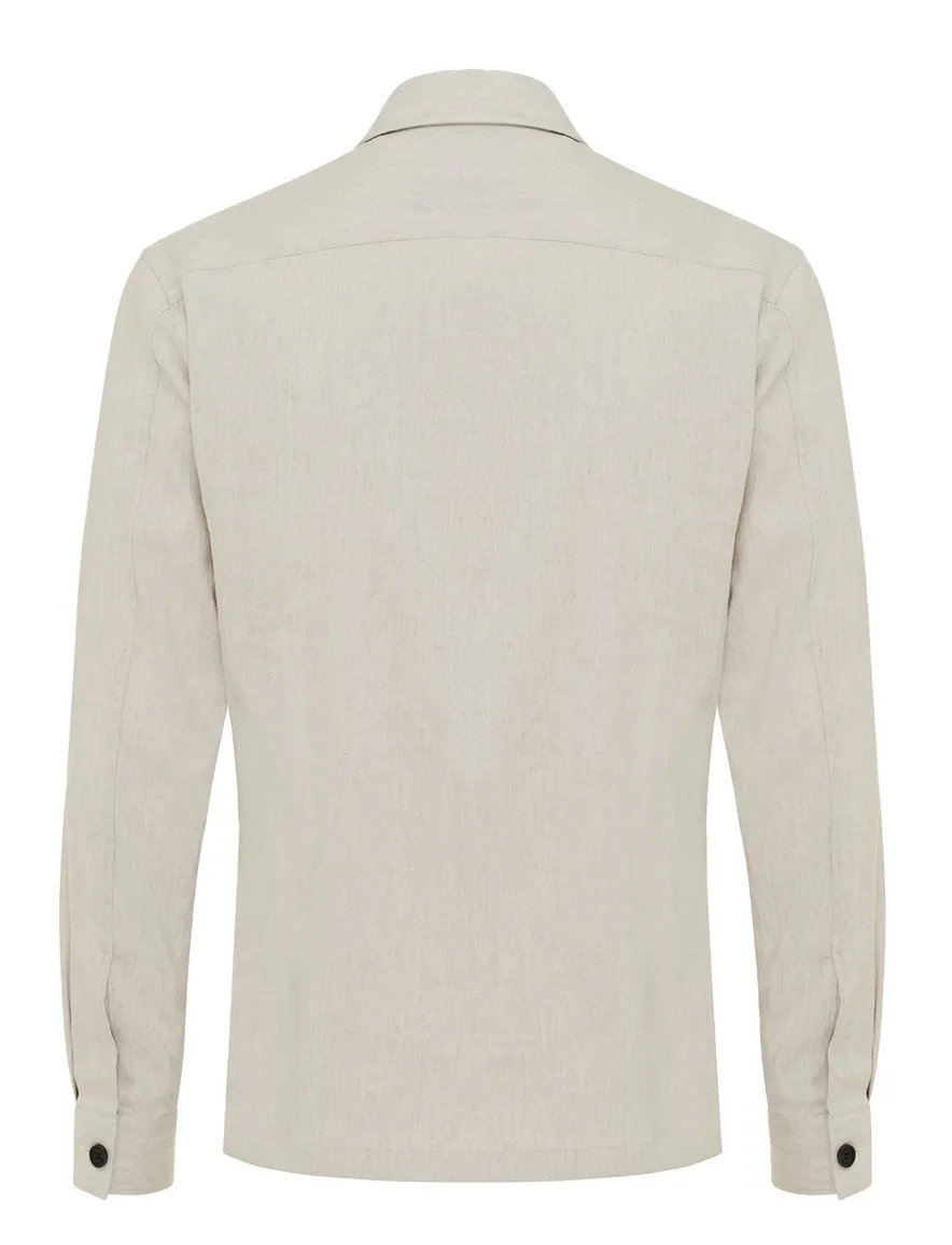 Genti overshirt beige gemeleerd normale fit