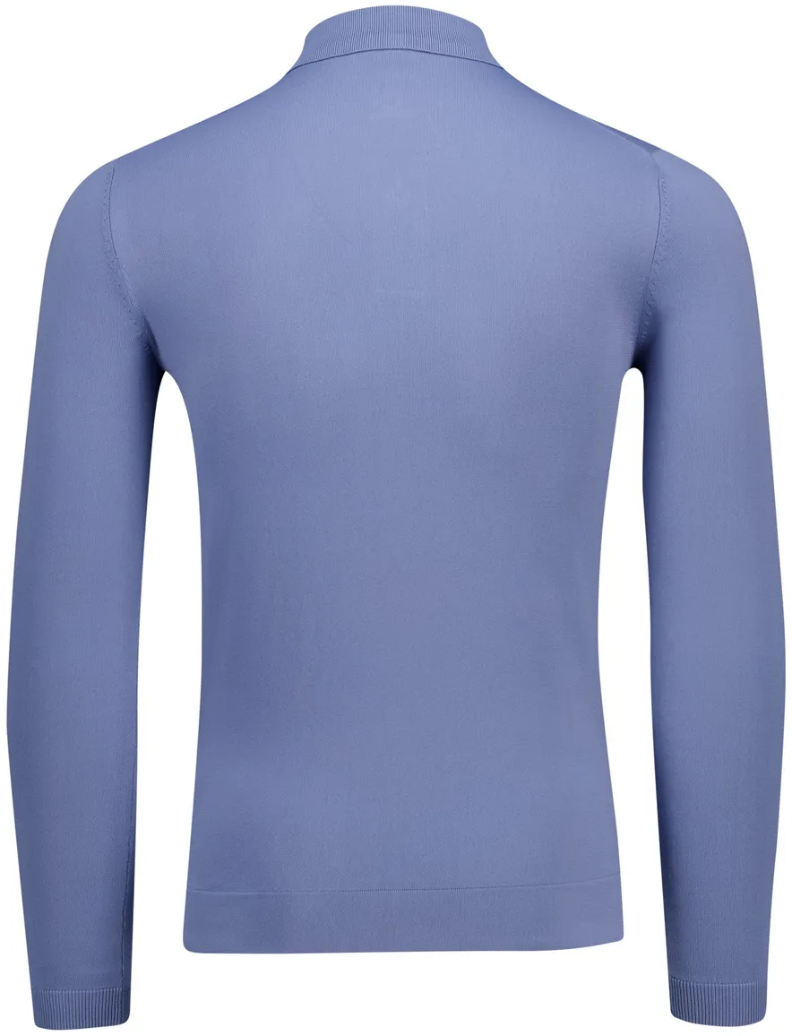 Genti polo lange mouw blauw