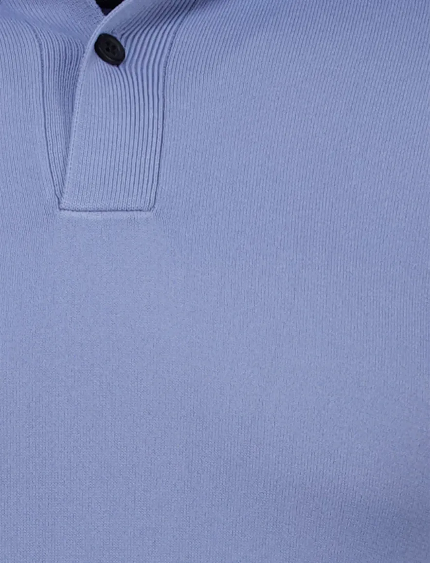 Genti polo lange mouw blauw