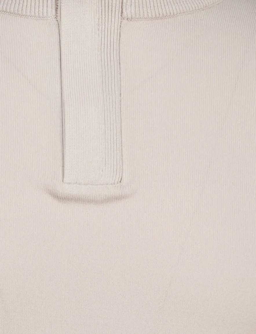 Genti turtle neck half zip trui beige
