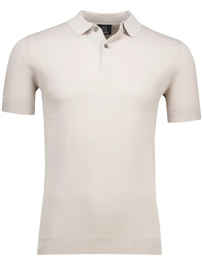 Genti Genti polo beige viscose 2-knoops met boord