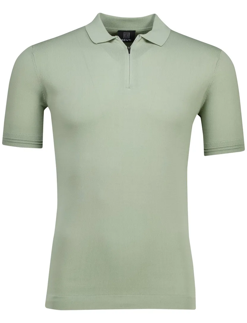 groene effen Genti polo normale fit