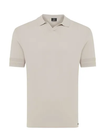 Genti Genti polo beige effen normale fit