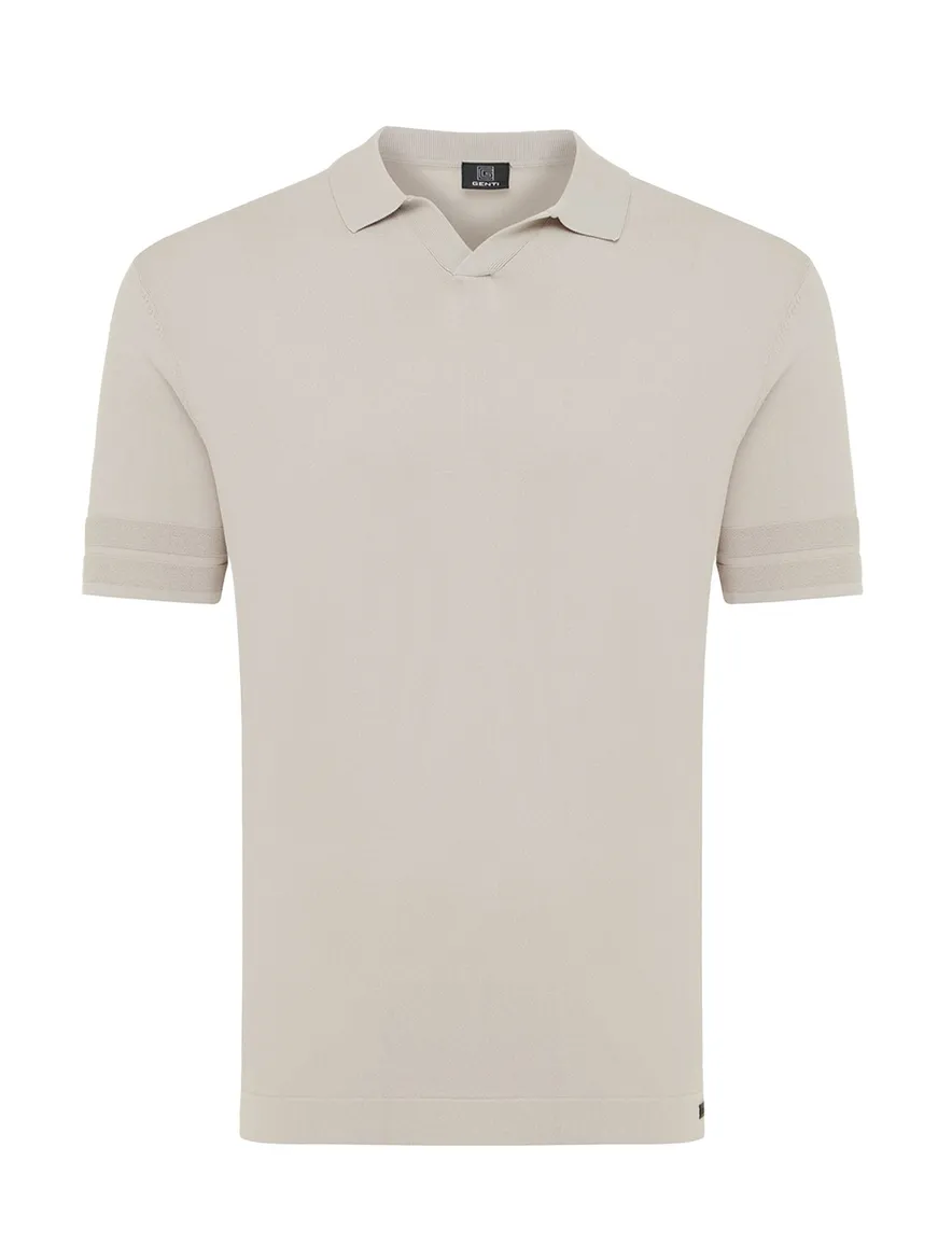 Genti polo beige effen normale fit