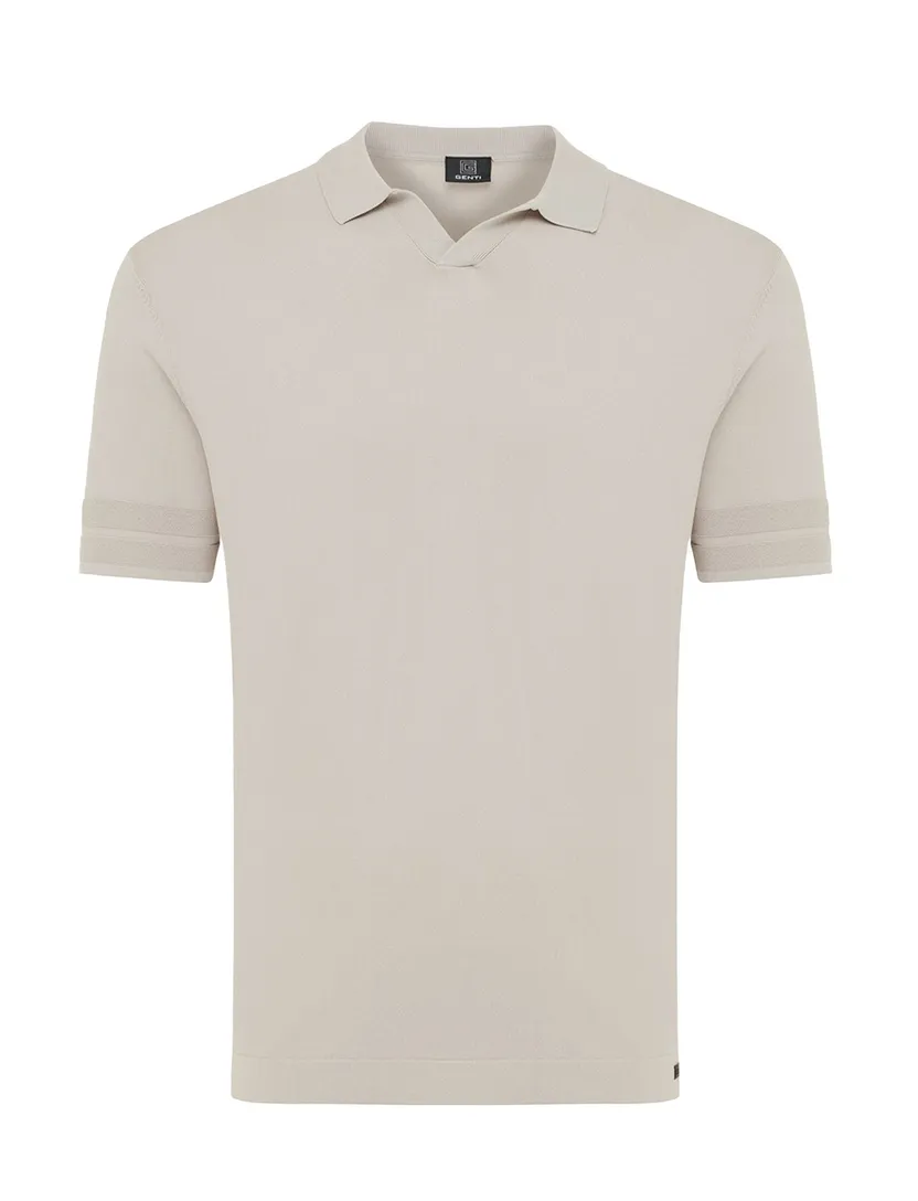 Genti polo effen beige normale fit