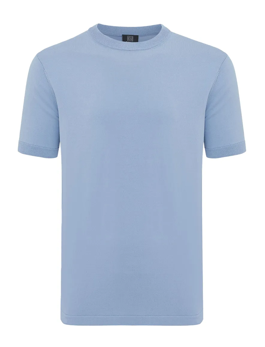 Genti T-shirt blauw effen