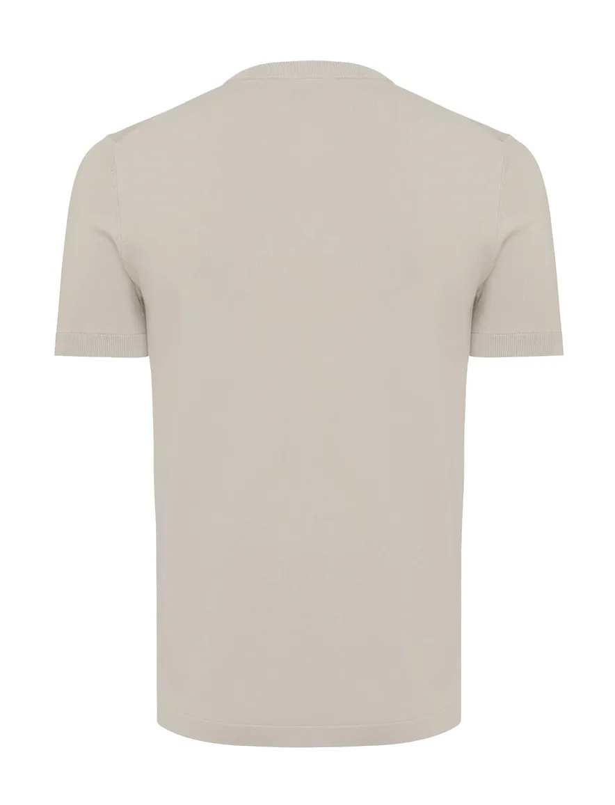 Genti T-shirt beige effen normale fit
