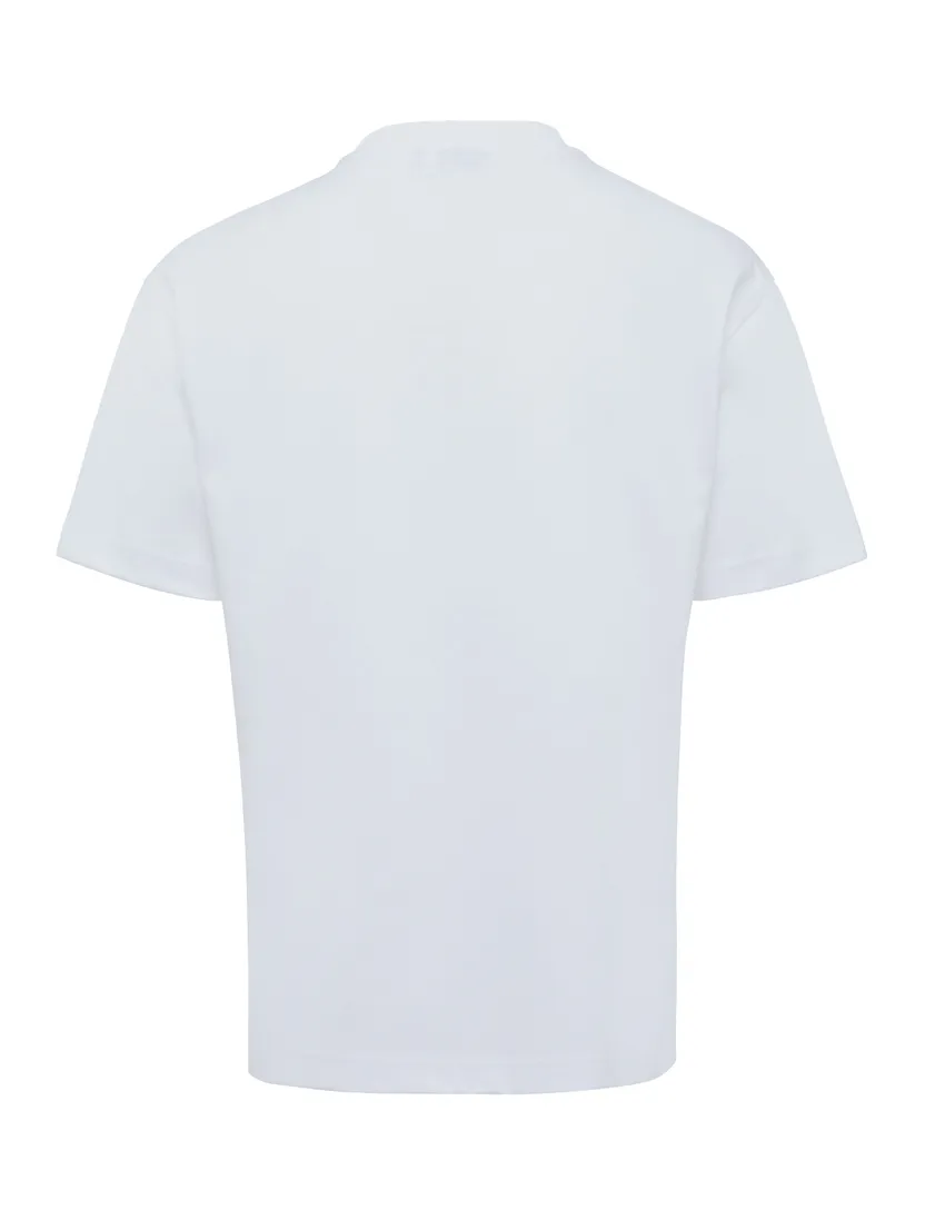 Genti T-shirt wit effen normale fit polyamide