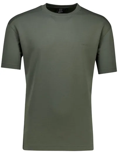 Genti Genti T-shirt effen groen ronde hals