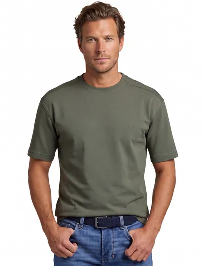 Genti Genti T-shirt groen effen
