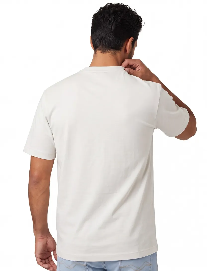 Genti T-shirt grijs effen katoen normale fit