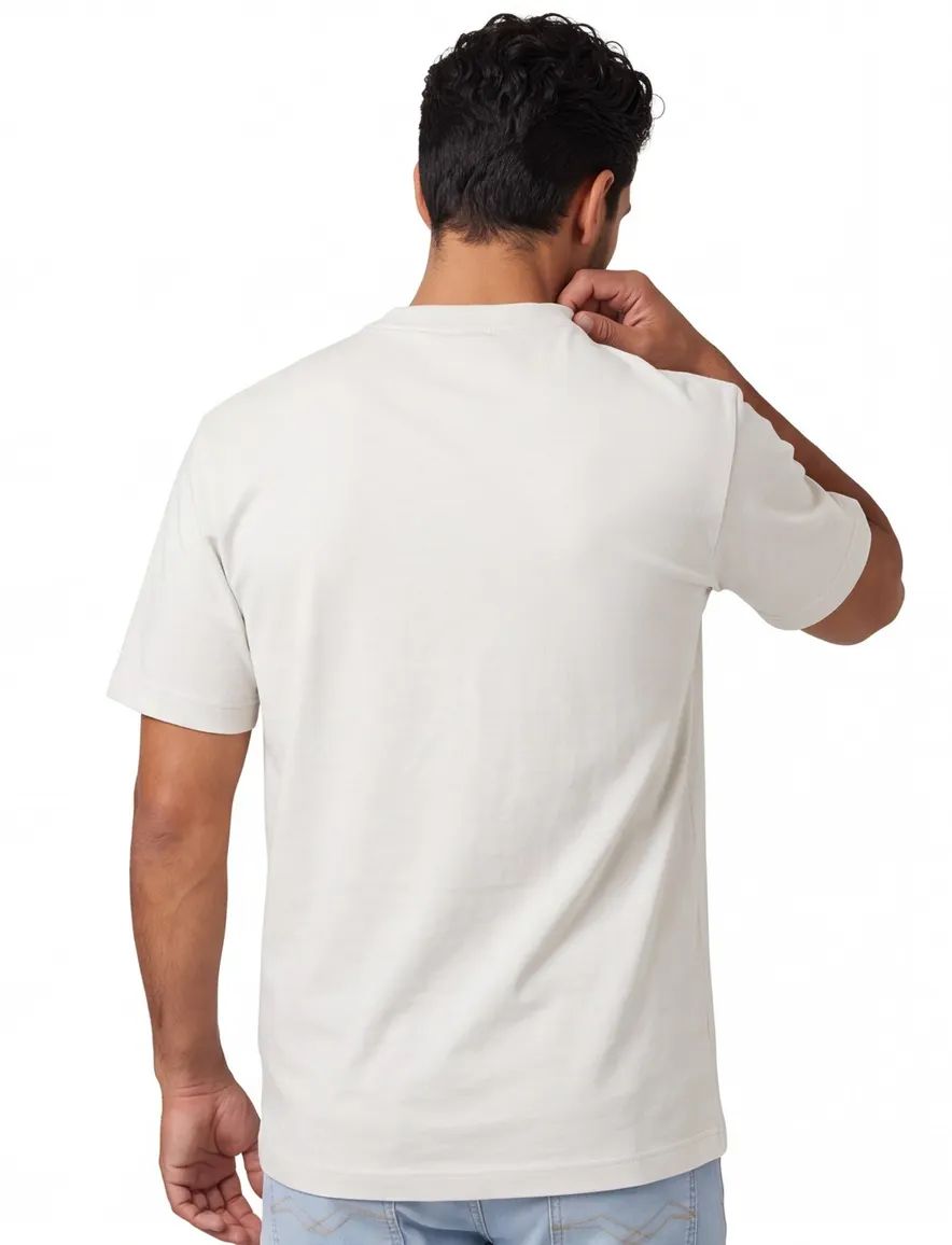 Genti T-shirt grijs effen katoen normale fit