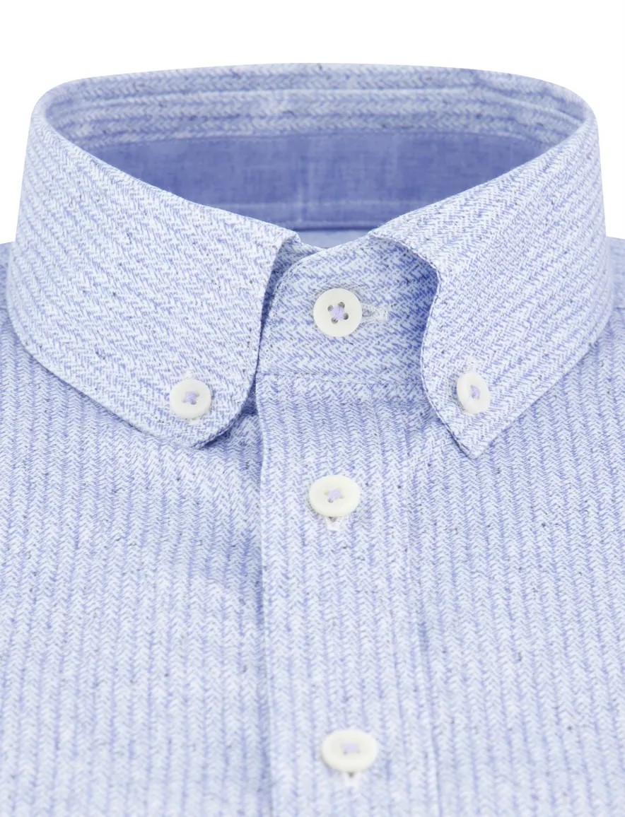Giordano overhemd korte mouw blauw print