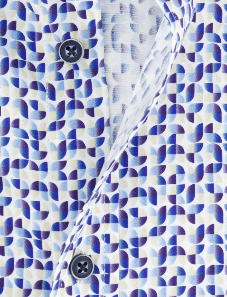 Giordano Regular Fit casual overhemd donkerblauw geprint