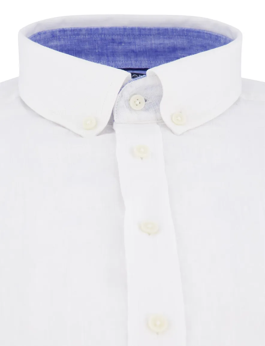 Giordano overhemd korte mouw wit button-down