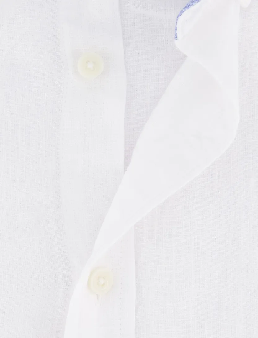 Giordano overhemd korte mouw wit button-down linnen