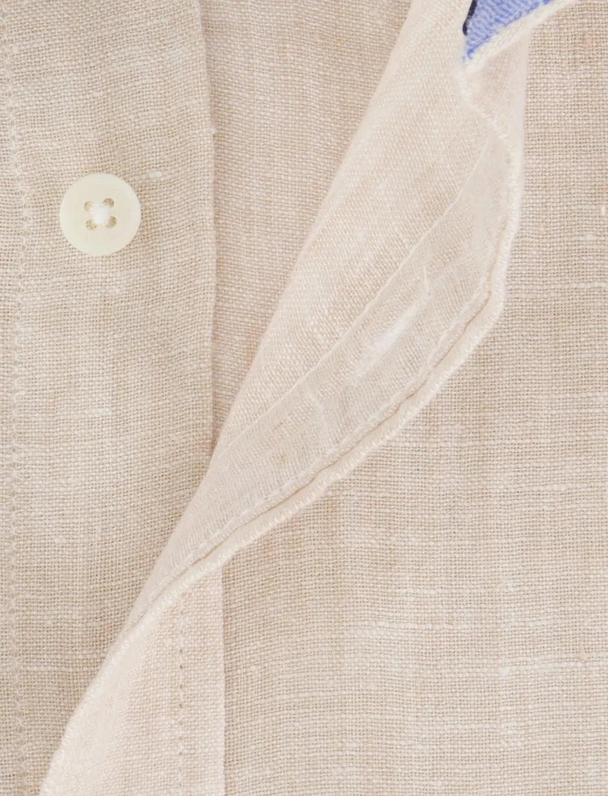 Giordano overhemd korte mouw beige