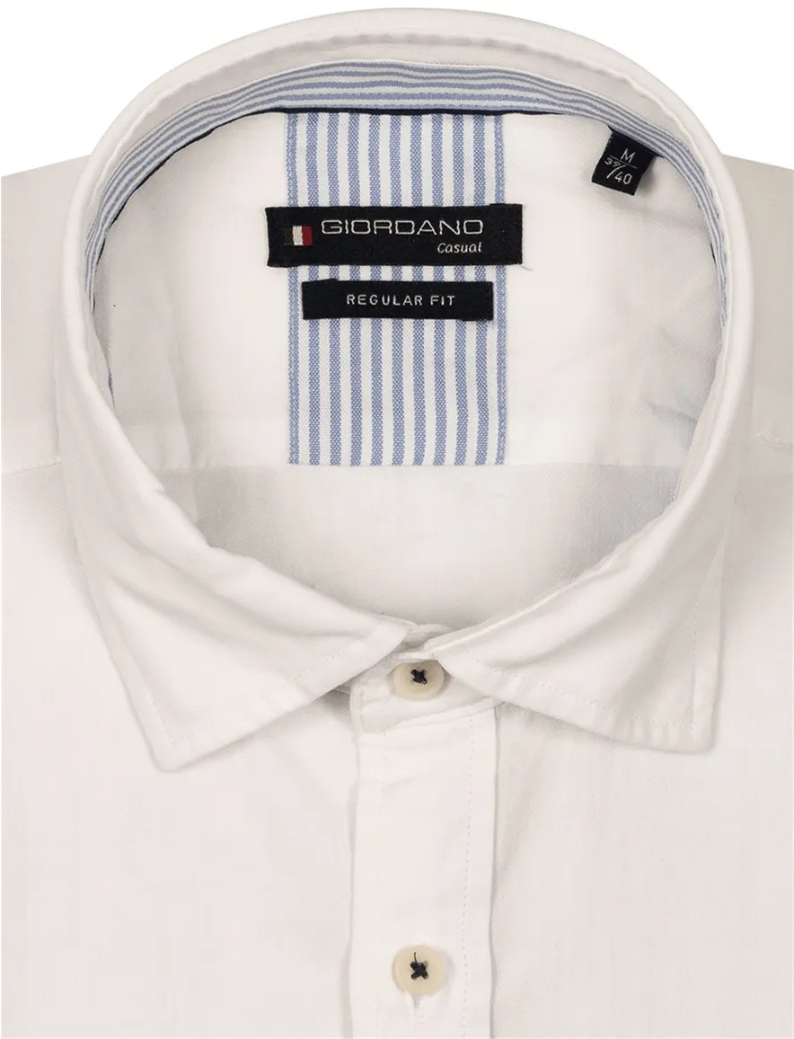 Giordano overhemd wit borstzak tencel