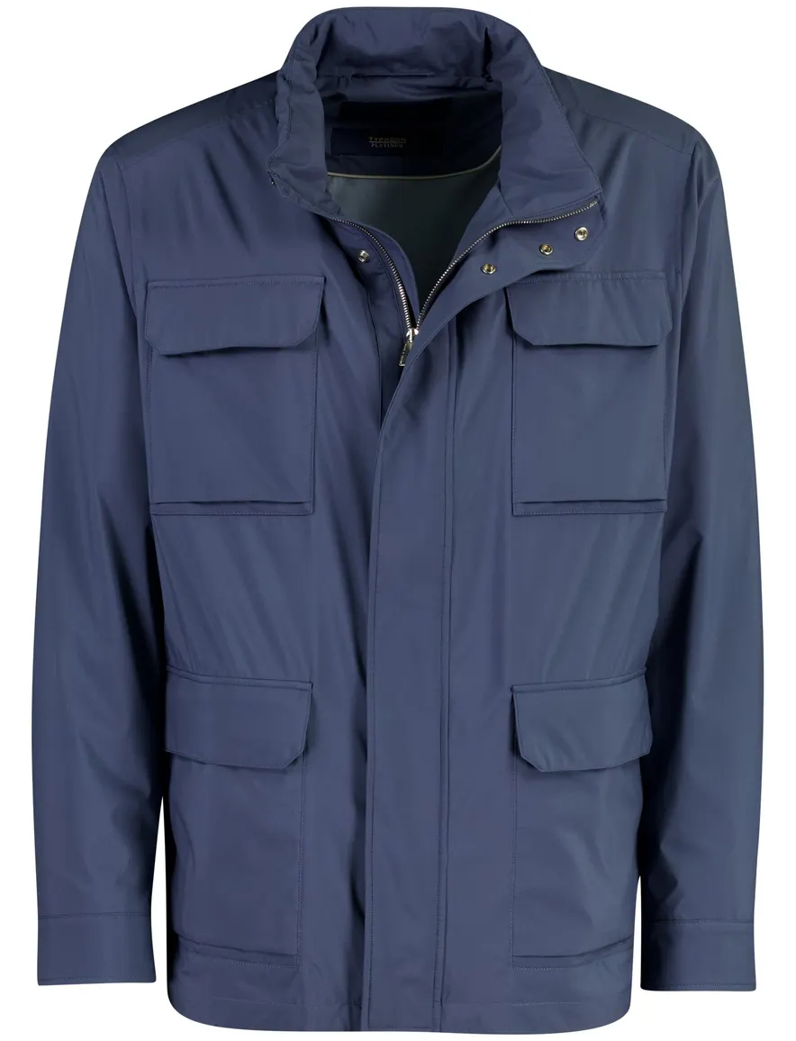 Paul & Shark regenjas blauw met borstzak