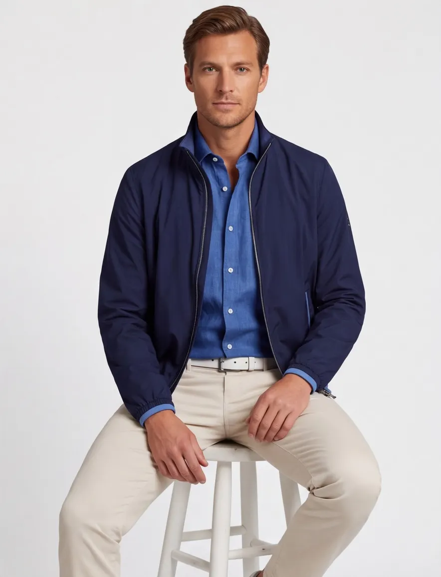 Paul & Shark zomerjas reversible blauw wijde fit