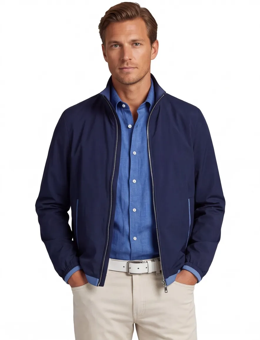 Paul & Shark zomerjas reversible blauw wijde fit
