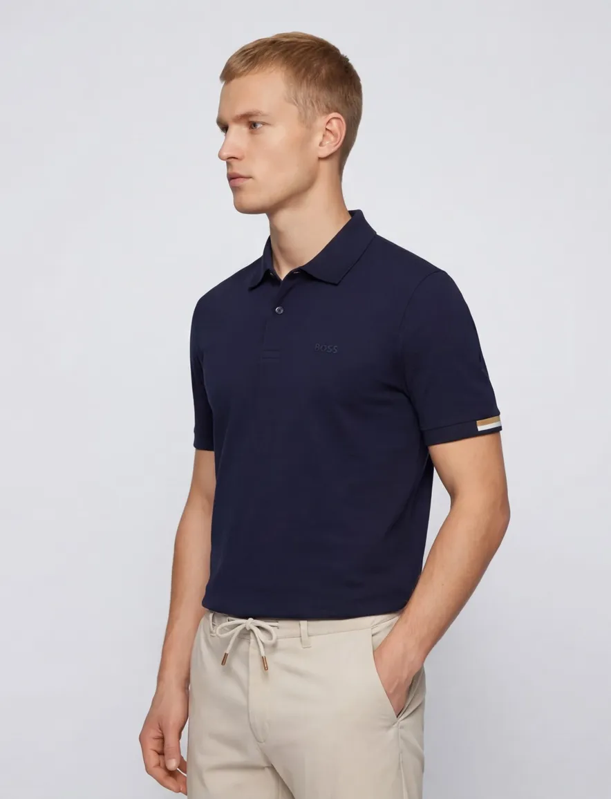 Boss Black Parlay poloshirt donkerblauw pique