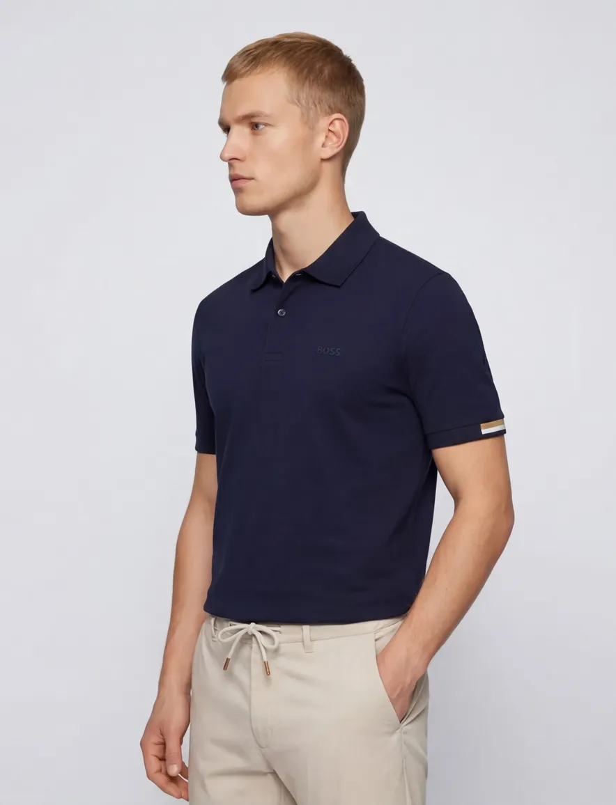 Boss Black Parlay poloshirt donkerblauw pique