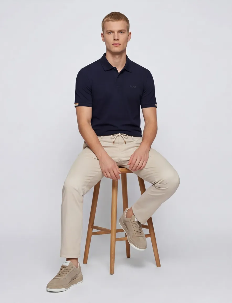 Boss Black Parlay polo donkerblauw pique
